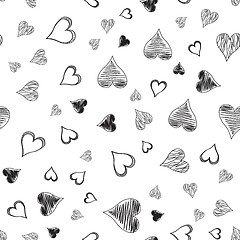 Image showing Seamless pattern with hearts on white