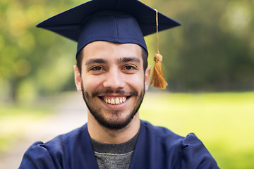 Image showing close up of student or bachelor in mortar board