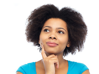 Image showing happy african american young woman over white