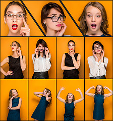 Image showing The young woman\'s portrait with emotions