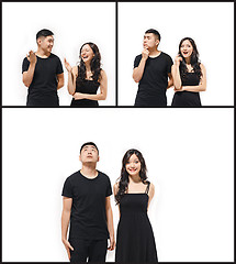 Image showing The Collage from images of Korean couple isolated on white