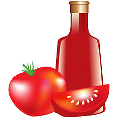 Image showing Tomato and bottle of the paste