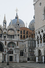 Image showing San Marco Basilica and Doge's Palace in San Marco Square, Venice