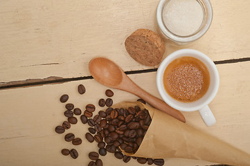 Image showing espresso coffee and beans