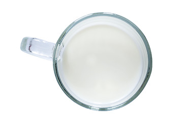 Image showing Mug cow's milk, top view