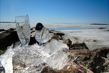 Image showing Glasses with ice