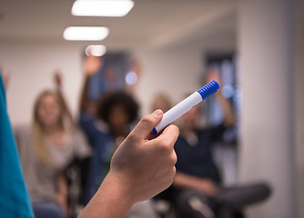 Image showing close up of teacher hand with marker