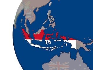 Image showing Indonesia with national flag