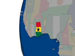 Image showing Ghana with national flag