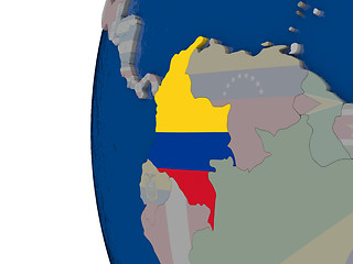 Image showing Colombia with national flag