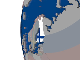 Image showing Finland with national flag