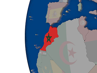 Image showing Morocco with national flag