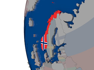 Image showing Norway with national flag