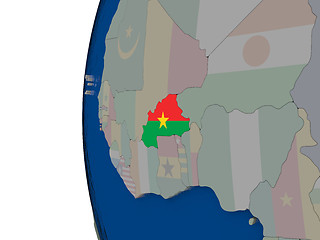 Image showing Burkina Faso with national flag