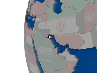 Image showing Kuwait with national flag