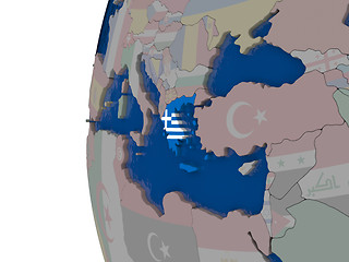 Image showing Greece with national flag