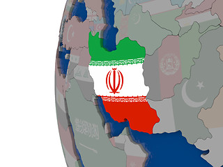 Image showing Iran with national flag