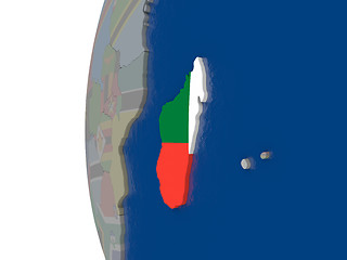 Image showing Madagascar with national flag