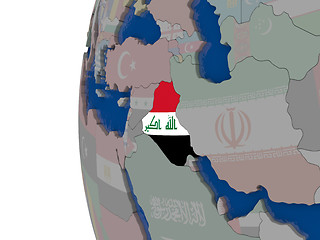 Image showing Iraq with national flag