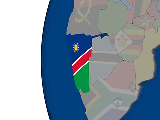 Image showing Namibia with national flag
