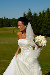 Image showing Bride with flower bouquet