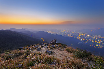 Image showing Tai Mo Shan sunset