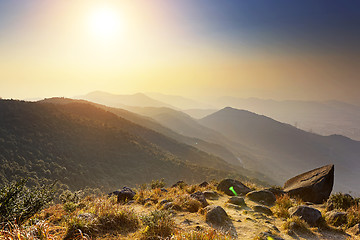 Image showing Tai Mo Shan sunset