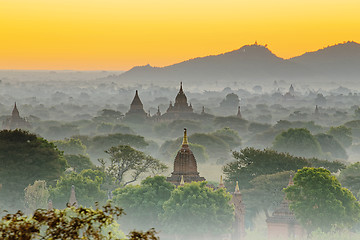 Image showing Bagan temple during golden hour 