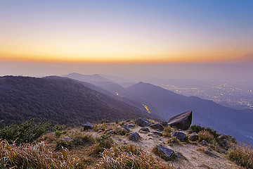 Image showing Tai Mo Shan sunset