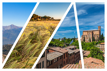 Image showing Collage of the hills in Tuscany