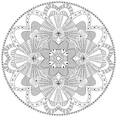 Image showing Black and white ring mandala