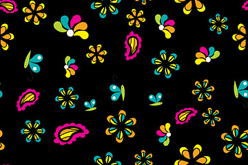 Image showing Seamless pattern with beautiful flowers