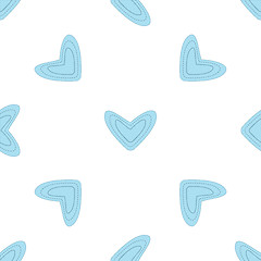 Image showing Seamless pattern with blue hearts