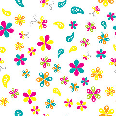 Image showing Seamless pattern with beautiful flowers