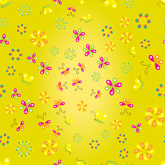 Image showing Seamless pattern with beautiful flowers