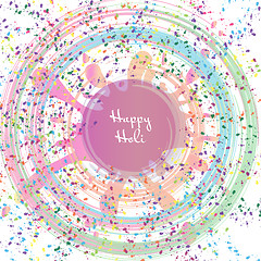 Image showing Happy Holi festival of colors greeting vector