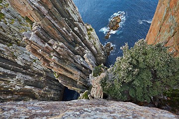 Image showing Rugged coastline cliffs