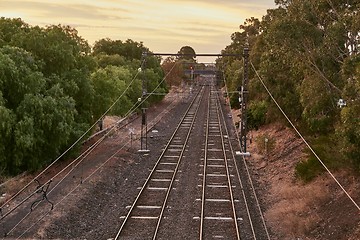 Image showing Railway tracks to the distance