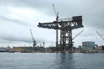 Image showing Dock with cranes