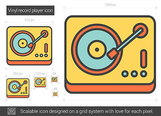 Image showing Vinyl record player line icon.