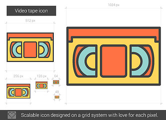 Image showing Video tape line icon.