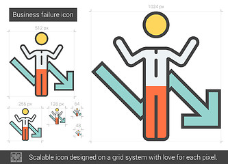 Image showing Business failure line icon.