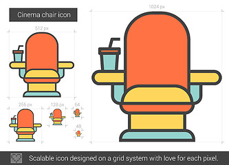 Image showing Cinema chair line icon.