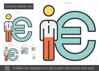 Image showing Currency market line icon.