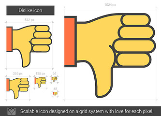 Image showing Dislike line icon.