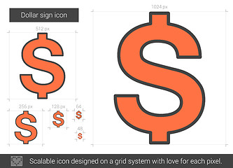 Image showing Dollar sign line icon.