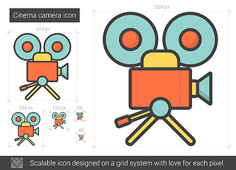 Image showing Cinema camera line icon.