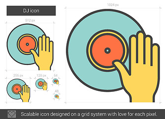 Image showing DJ line icon.