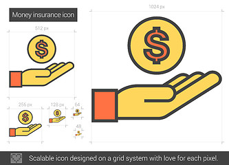 Image showing Money insurance line icon.