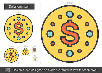 Image showing Dollar coin line icon.